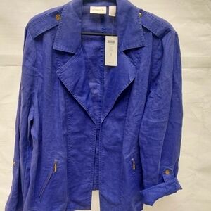 Chico's Light Purple Linen Jacket with Gold Accents